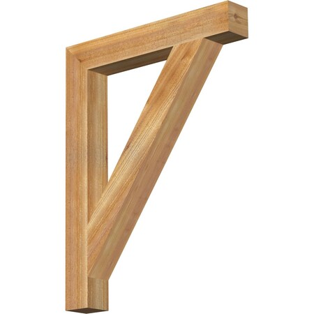 Ekena Millwork Traditional Block Rough Sawn Bracket, Western Red Cedar, 4"W x 28"D x 36"H BKT04X28X36TRA05RWR